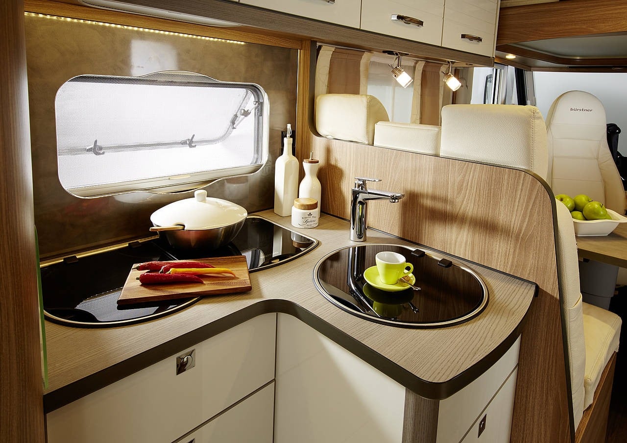 Motorhome kitchen facilities for UK campervan rental trips